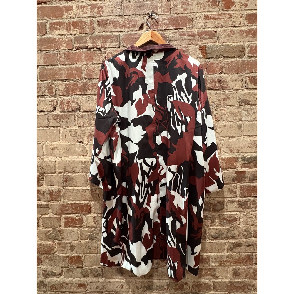 Chico's Marrakesh Long Kimono Ruana Burgundy Black Abstract Size 3 XL NWT - Picture 7 of 7